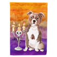 thumbnail image 1 of Caroline's Treasures CK3226CHF Drapeau Taureau Staffie Rouge Hallween Toile Taille Maison, 1 of 4