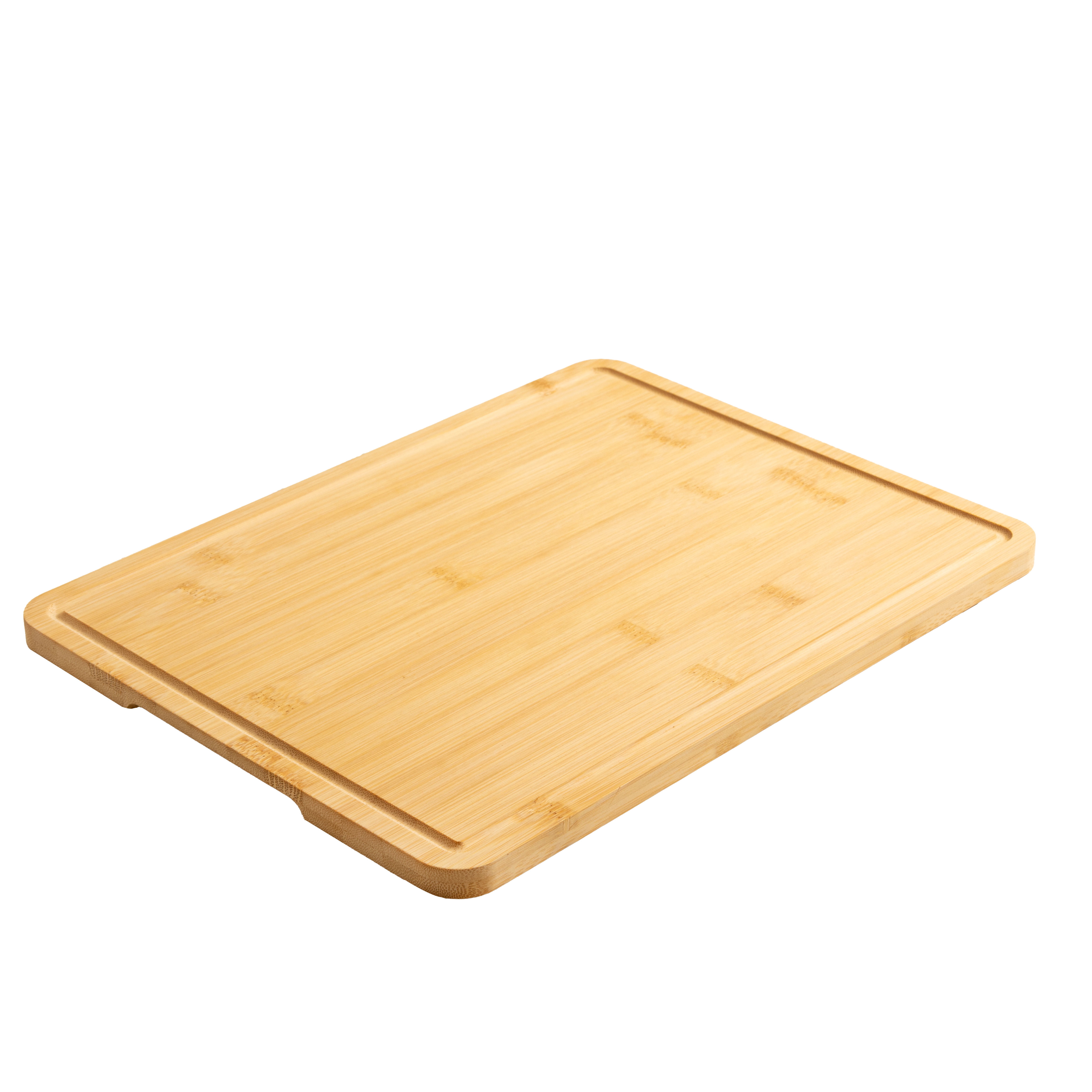 Mainstays 11" x 14.5" Non-Slip Bamboo Cutting Board, 100% Natural Bamboo Color, with Juice Groove
