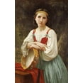 thumbnail image 2 of Bouguereau, William-Adolphe 10x14 White Modern Wood Framed Museum Art Print Titled - Basque Gipsy Girl With Tambourine, 2 of 4