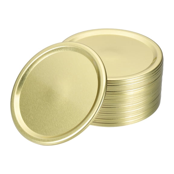 24pcs Mason Jar Lids 3.39" Tinplate Split-Type Canning Jar Lids, Gold
