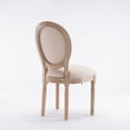 thumbnail image 3 of Jopath Set Of 2 French Style Wooden Dining Armchairs, Vintage Kitchen Chairs With Linen Upholstered Oval Backrest & Padded Seat, And Carved Rubberwood Legs, Beige, 3 of 10