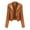 Orange, variant on qolati Women Faux Leather Jackets Vintage Long Sleeve Zip Up Motorcycle Jacket 2024 Trendy Lightweight Collar Cropped Coats Outwear