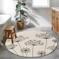 thumbnail image 4 of Farmhouse Dandelion Round Rug 4ft Washable Circle Entryway Rugs Non Slip Spring Modern Minimalist Country Flower Area Rug Indoor Floor Carpet for Bedroom Kitchen Living Room Home Office Dining Room, 4 of 8