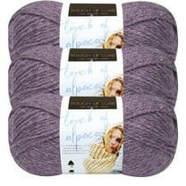 Lion Brand Yarn Touch of Alpaca Purple Aster Medium Acrylic, Alpaca Yarn 3 Pack