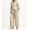 Beige, variant on Amzcrzy Two Piece Sets for Women 2026 Solid Color Spring Outfits V Neck Button Down Shirt with Roll Tab Sleeves Wide Leg Pants Lounge Sets with Pockets Dressy Casual Loungewear Sets Green XL