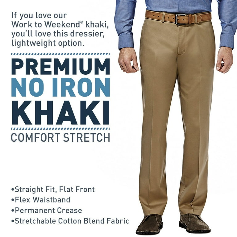 Men's Haggar® Premium No-Iron Khaki Super Flex Waist Men's Haggar® Premium No-Iron Khaki Super Flex Waist