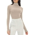thumbnail image 1 of GHSDFBB Chandails à Col Roulé Simulé pour Femmes Manches Longues Mode Automne Basique Ajusté sous-Vêtements Thermiques Doux, 1 of 4
