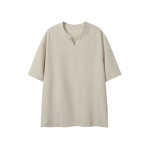 CONZONE Mens Linen T-Shirts Short Sleeve T Shirts for Men Crew Neck Solid Color Casual Summer Tee Tops