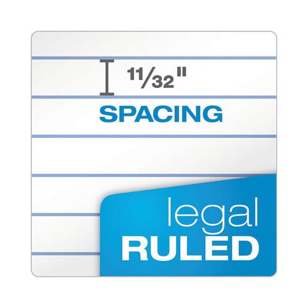 Double Docket Ruled Pads Wide/Legal Rule, 8.5 x 11.75, White, 100 Sheets, 6/Pack