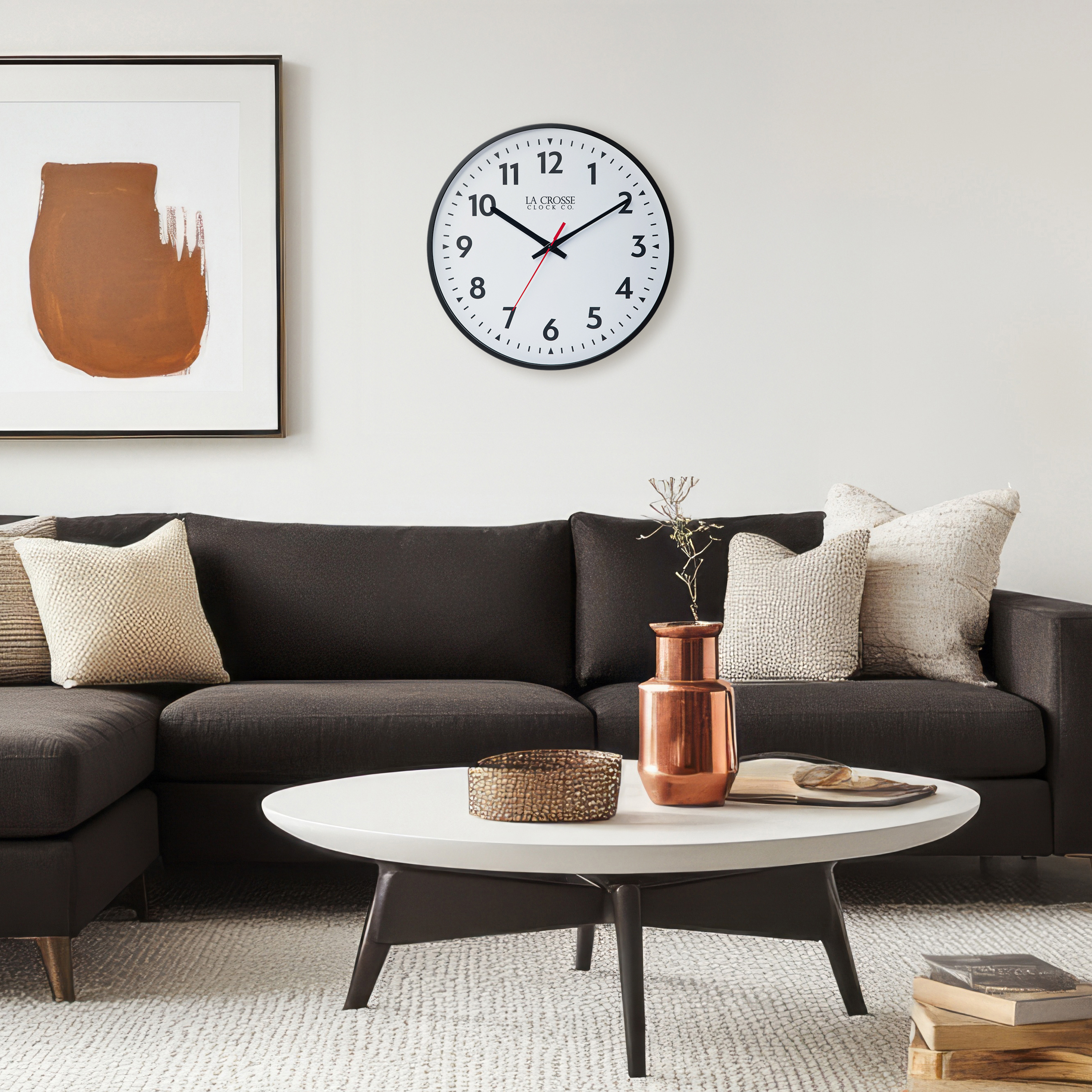 La Crosse Clock 19 Inch Commercial Silent Quartz Analog Wall Clock, 404-3048-INT