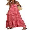 thumbnail image 2 of Femmes Boho Floral Robe Sans Manches Spaghetti Sangle en Vrac Vacances Plage Longue Robe, 2 of 4