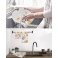 thumbnail image 5 of Orange Watercolor Floral Kitchen Dish Towels for Drying Dishes Set of 4, Spring Flower Abstract Art Waffle Weave Microfiber Hand Tea Bathroom Towels Quick Dry & Absorbent Towel 12x12, 5 of 7