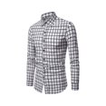 thumbnail image 1 of Camisa de traje para hombre, esmoquin a rayas a cuadros, informal, para exteriores, con solapa, moda para boda, camisa de manga larga, suave, elástica y cómoda, 2024, 1 of 6