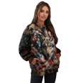 thumbnail image 7 of Yuyamidu Womens Fall Fashion 2025 Long Sleeve Shirts Patchwork Button Up V Neck Sweatshirt for Women Casual Trendy Pullover Teacher Outfits Tops Wolf, Size 2XL, 7 of 7
