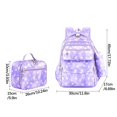 thumbnail image 3 of Conjunto de mochila escolar para niñas con bolsa para el almuerzo y estuche para lápices, estampado de estrellas impermeable, gran capacidad para primaria, 3 piezas., 3 of 8