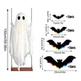 thumbnail image 4 of Halloween Decorations Ghost Light Up Swing Hanging Decoration with Remote Control, Glowing Bat Accent, Halloween Outdoor Yard Decor, Porch Tree Party Display, 4 of 6