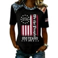 thumbnail image 2 of Women's Vintage Celebration 250Th Anniversary Red Wine Casual T-Shirt Patriotic Shirts for Women, 2 of 4