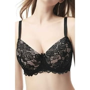 phistic Women Plus Size Full Coverage Underwire Lace Bra (34DD-38DD)