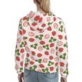 thumbnail image 7 of Wukai Strawberries And Leaf Print Womens Hoodies Fleece Sweatshirts Long Sleeve Sweaters Pullover Fall Outfits Winter Clothes-X-Large, 7 of 7