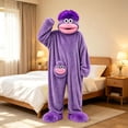 thumbnail image 5 of HaCpiu Big Mouth Monster Onesie Fun with Shoes, Mini Froggie Pajamas Funny Goofy Onesies Character Jumpsuit, Cozy Hooded Fleece Sleepwear Loungewear Theme Party Holiday Halloween Outfit, 5 of 15