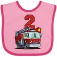 thumbnail image 3 of Inktastic 2nd Birthday Fire Truck Boys or Girls Baby Bib, 3 of 4