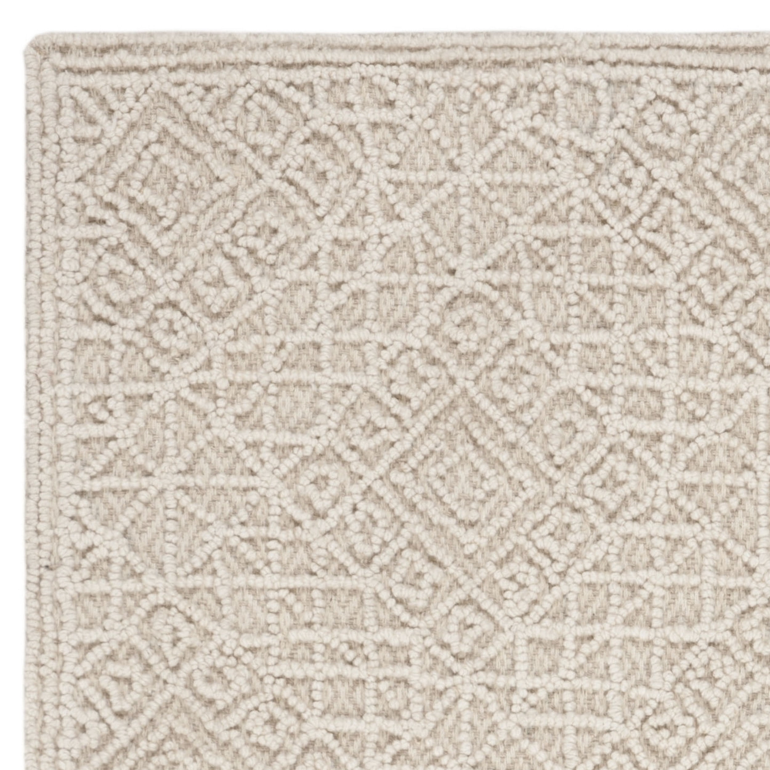 SAFAVIEH Trace Fionntan Geometric Wool Area Rug, Light Beige, 6' x 6' Square