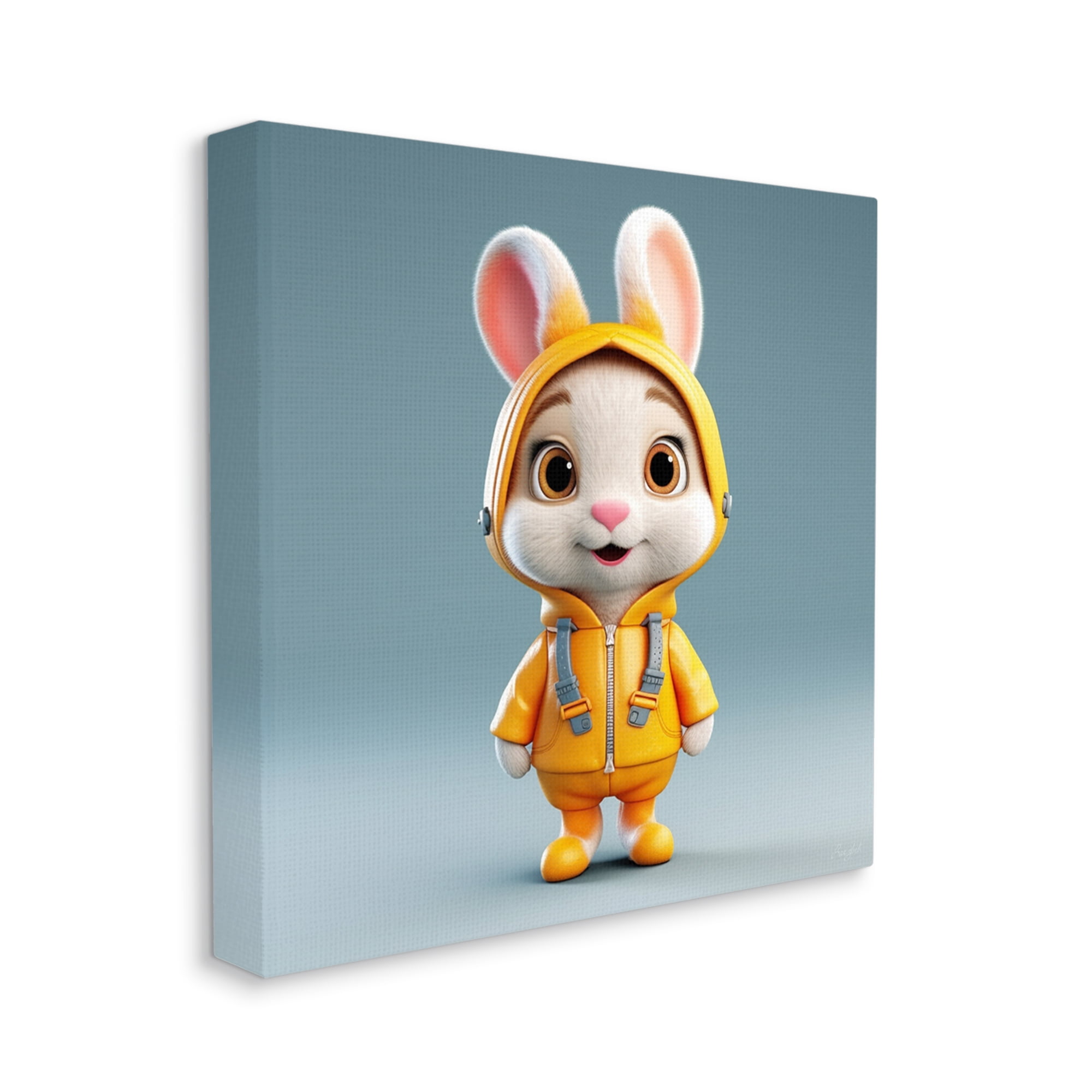 Stupell Industries Rabbit in Yellow Suit Animals & Insects Painting Gallery Wrapped Canvas Art Print Wall Art, 30 x 30