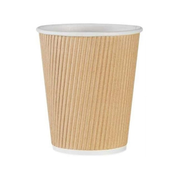 Genuine Joe Ripple Paper Cups, 10 Oz, Brown, 25 Ct
