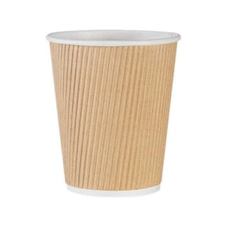 Genuine Joe Insulated Ripple Hot Cups - 12 Oz Brown Paper Cups (Pack Of 500)