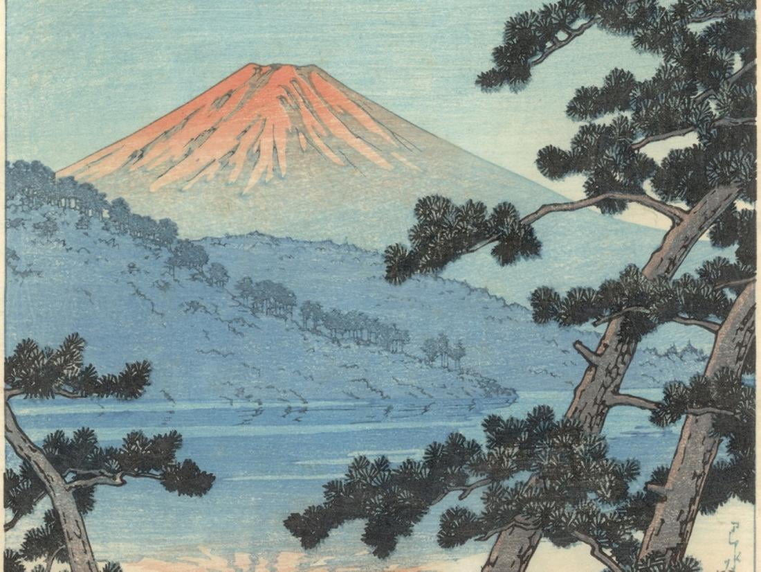 Mount Fuji Asian Mountain Landscape Art Print Wall Art By Kawase Hasui