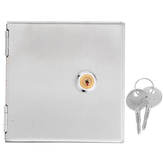 STOBOK Plated Silver Stainless Steel Lockable Outlet Lock Box Weatherproof Electrical Socket Protector for Home Use