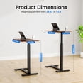 thumbnail image 4 of ZUNMOS Mobile Standing Portable Rolling Desk & Overbed Laptop Height Adjustable Work Table with Hidden Casters  for Home Office, Brown, 4 of 9