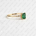 thumbnail image 2 of Princy Jewels Radiant Cut Emerald Engagement Ring, Solid 14k Yellow Gold Plated Ring, 2 of 3