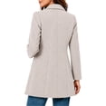 thumbnail image 7 of Afelkas Women Winter Peacoat Single Breasted Notched Lapel Tailored Fit and Flare Wool Blend Coat with Pockets, 7 of 7