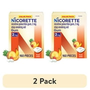 (2 pack) Nicorette Nicotine Gum, Stop Smoking Aids, 2 Mg, Fruit Chill, 160 Count