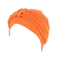 thumbnail image 2 of TANGNADE Turbans for Women Chemo Cancer Head Hat Cap Ethnic Bohemian Pre-Tied Twisted Braid Hair Cover Wrap Turban Headwear Summer Hats Orange, 2 of 2