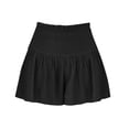 thumbnail image 6 of Linen Skorts for Women Smocked Elastic High Waisted Ruffle Skorts Wide Leg Boho Skirts, XL, 6 of 8