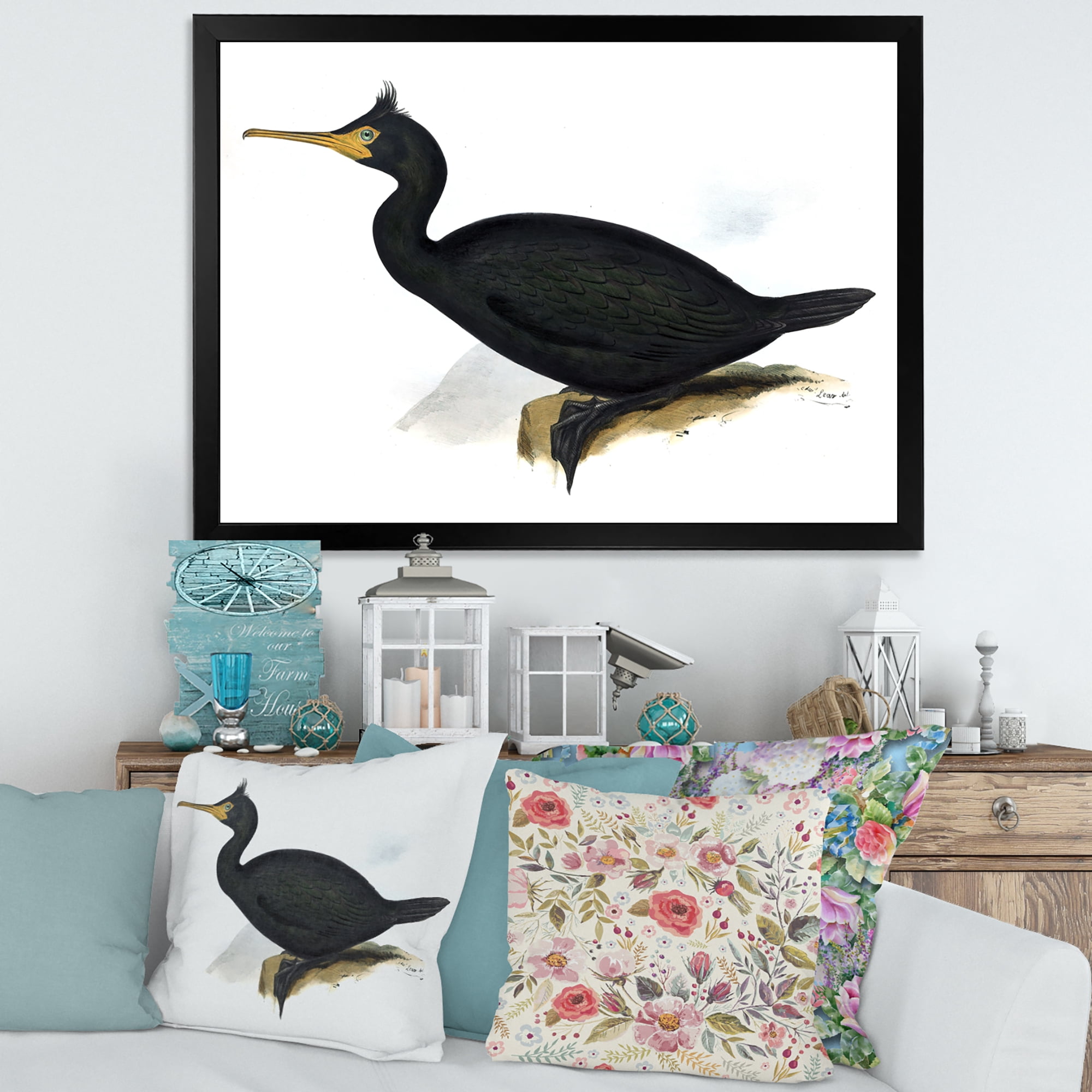 Designart 'Ancient Bird Life IV' Traditional Framed Art Print