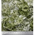 thumbnail image 1 of Soimoi Green Rayon Fabric Stripe & Floral Print Fabric by The Yard 56 Inch Wide, 1 of 1