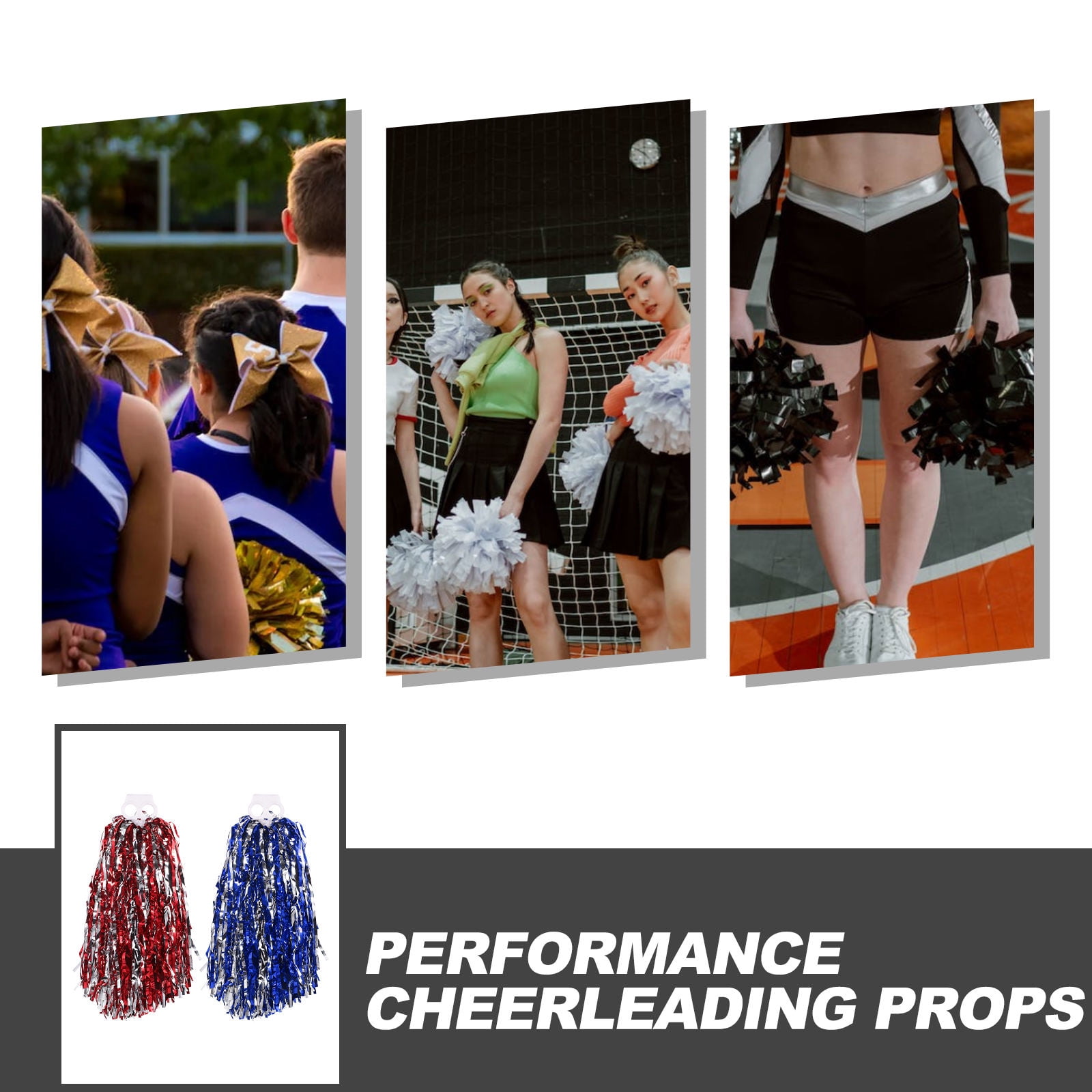 HOMEMAXS Portable Cheerleading Pom Poms Reusable Lightweight Cheer Props for Dance, Sports, and School Events
