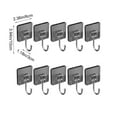 thumbnail image 3 of Wall Hooks for Hanging, 10 Pack Self Hooks Heavy Duty, Removable Shower Hook No Damage for Towel Key Coat Wreath (Gray), 3 of 6