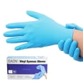 thumbnail image 1 of Guantes de Vinil Libre de Latex Y Nitrilo Gaon Kit 100 Talla M Azul, 1 of 8