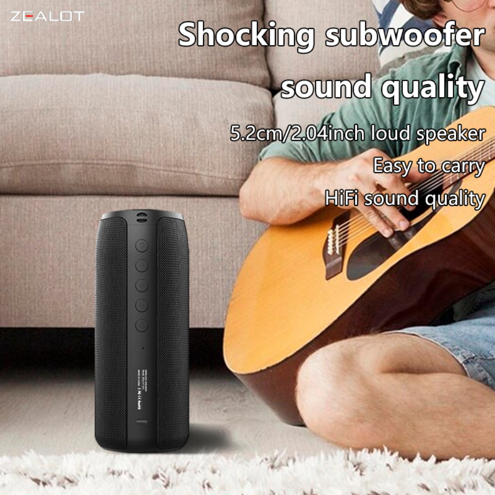 ZEALOT S51, Portable Waterproof Bluetooth Speaker, Deep Bass, for Camping, Beach, Party