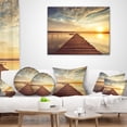 thumbnail image 3 of Designart Sea Pier under Beautiful Cloudscape - Modern Throw Pillow - 18x18, 3 of 4