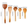 thumbnail image 3 of Wooden Kitchen Utensil Set 5 Piece | Heat Resistant Cooking Tools | Spatula Frying Spatula Rice Spoon Curved Soup Spoon Soup Spoon | Ergonomic Handle Coffee Color 15.35x3.86in, 3 of 9