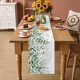 thumbnail image 2 of Green Leaves Table Runner - 60 Inch Long Summer Botanical Cotton and Linen Blended Dress Scarves Farmhouse Table Runner for Kitchen Dining, Coffee Table, 13" x 60", 2 of 8