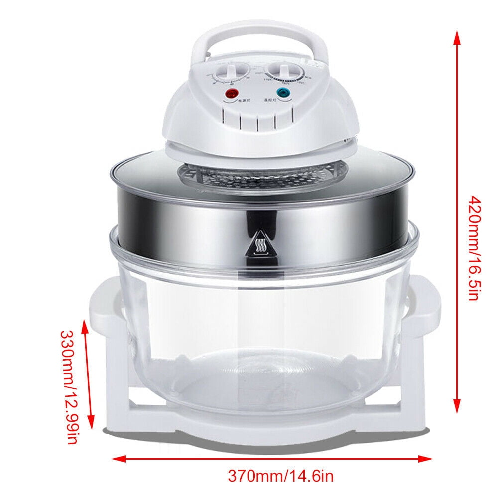 17.96 Quart Air Fryer with Halogen Heating, 360° Viewable Glass Pot, Adjustable Temperature & Timer, Perfect for Grilling, Baking, Roasting, and More