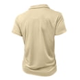 thumbnail image 6 of Zipper Polo Shirt Mens Casual Short Sleeve Polo T Shirt Classic Fit Shirts Khaki 3XL, 6 of 6