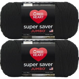  Red Heart Super Saver Black Yarn - 3 Pack of 198g/7oz