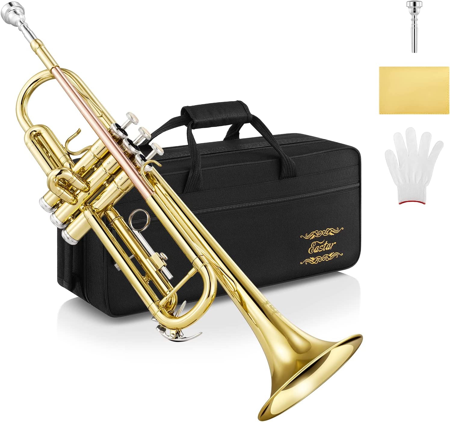 Professional Plastic Bb and Beginner Trumpet With Trumpet Mouthpiece  Trumpet Mouthpiece, 7C Student Mute Standard for 3C Silencer Trumpet Set  with Bb